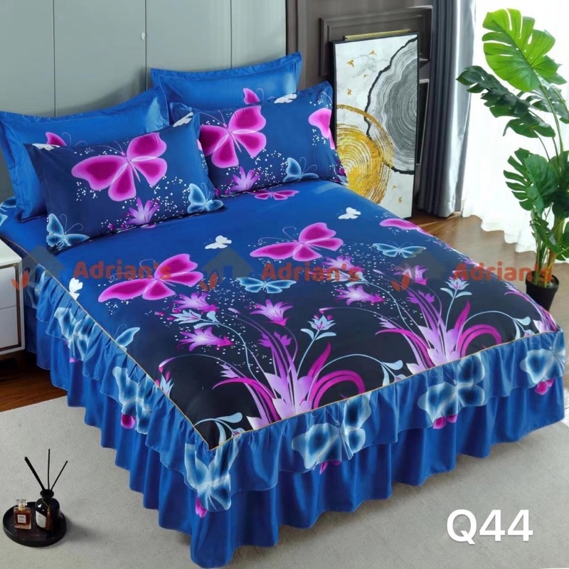 SuperSingle 2in1 Set Cadar Ropol BedSkirt Bedspread Selimut lembut ...