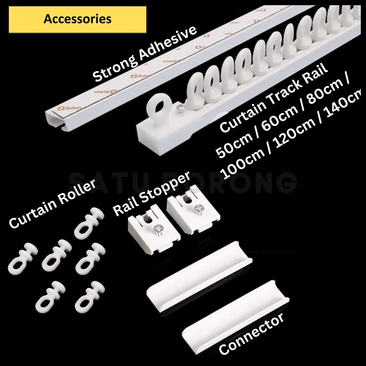 Strong Adhesive Wall Curtain Rail Railing Track Curtain Window Blinds ...