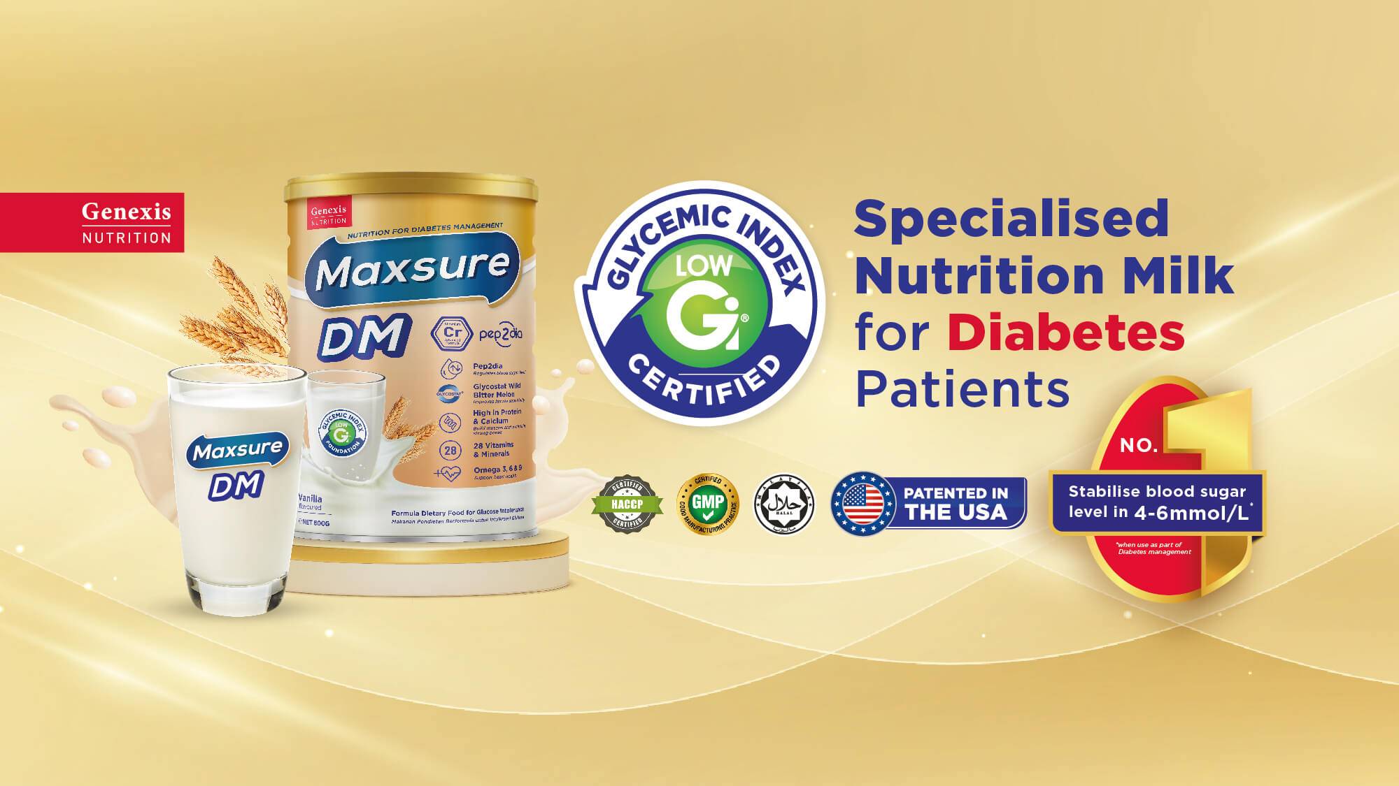 Genexis Nutrition Maxsure DM Vanilla Flavour 800g (Exp: 09/2027 ...