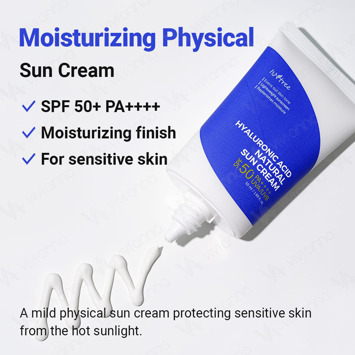 Korea Isntree Sunscreen 50ml Hyaluronic Acid Natural Sun Cream SPF50 ...