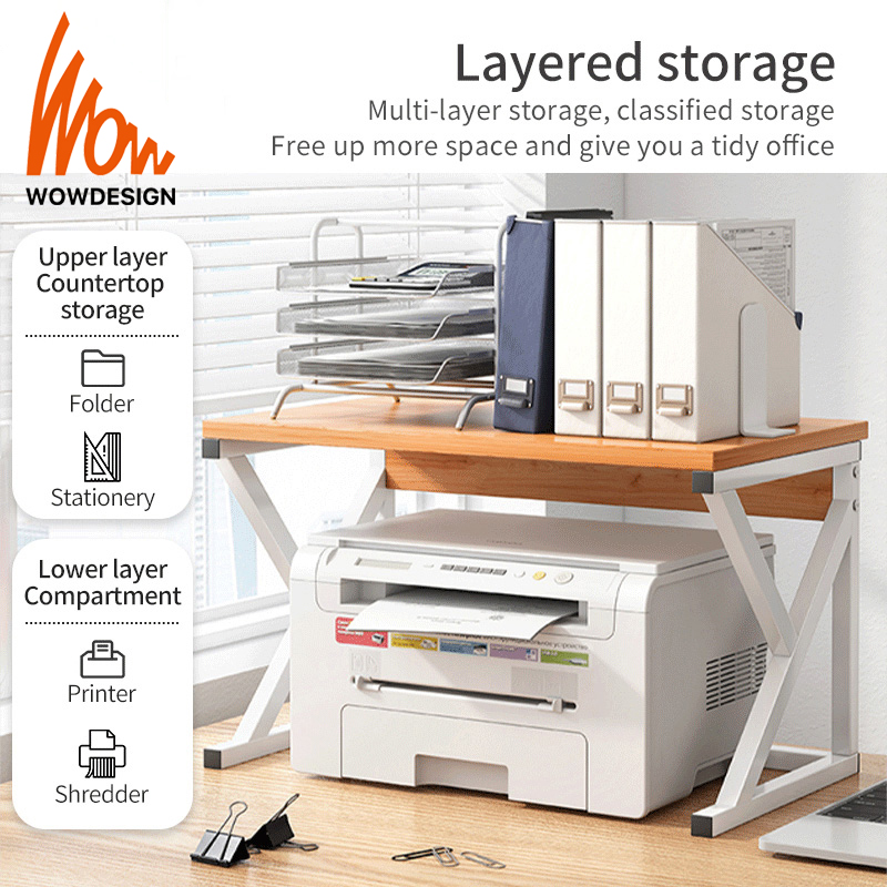 Printer Rack Multi-Layer Printer Shelf Desk Organizer Document Rack ...