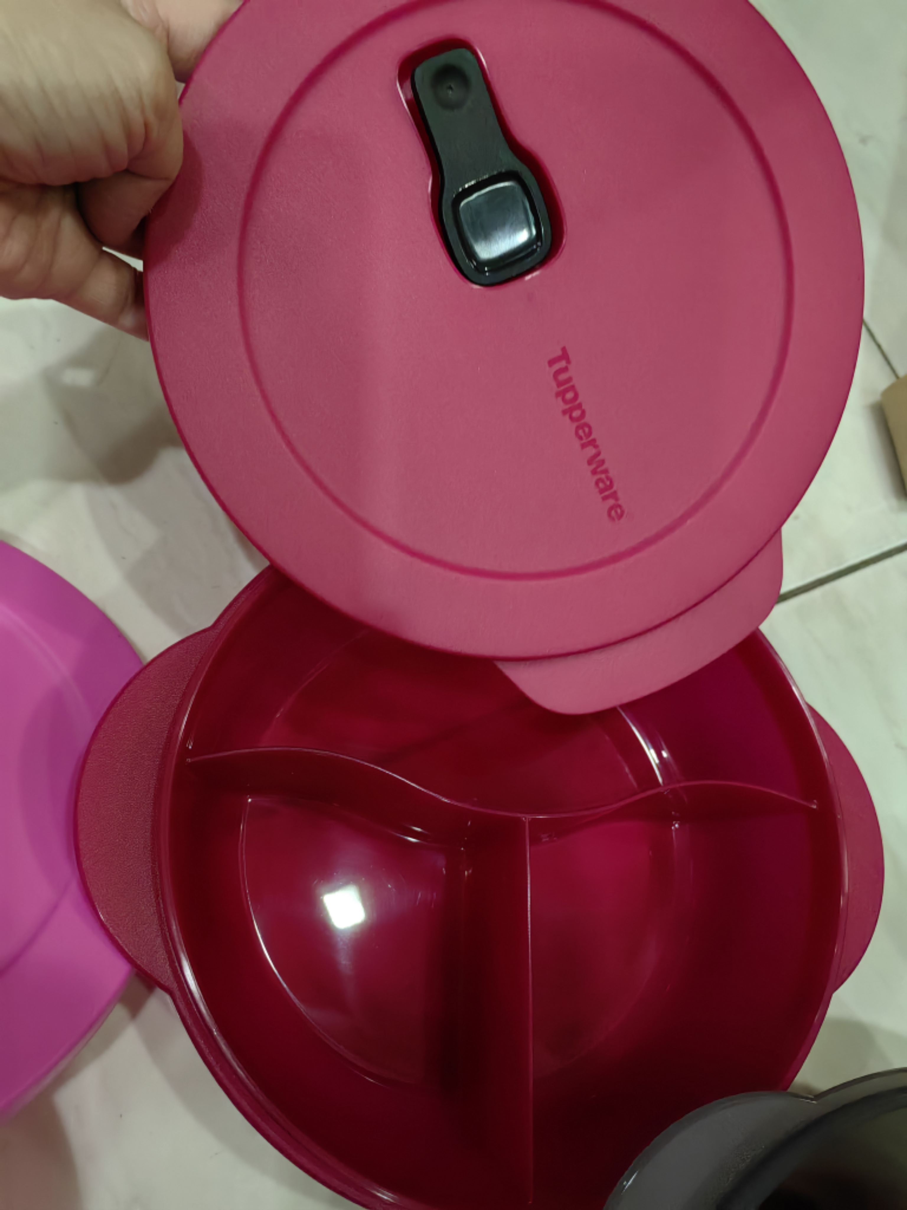 10 warna: Tupperware Crystalwave Round Lunch Box 800ml / 825ml / 1.5L ...