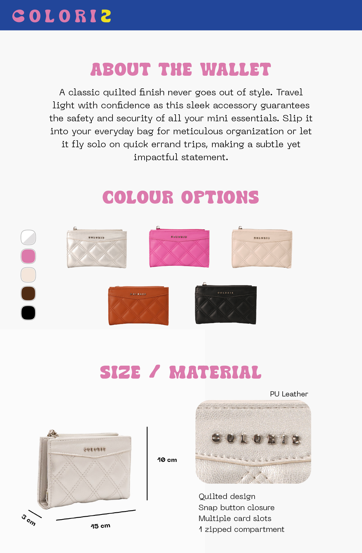 COLORIS_Gaga Medium Wallet_LPDW 7155 | Shopee Malaysia