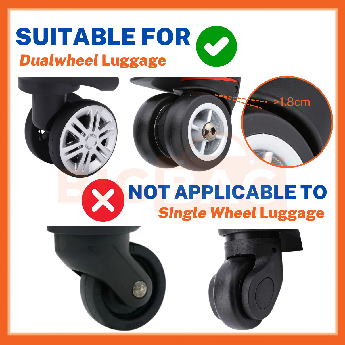 ESTINK Roue De Valise Luggage Wheel En Remplacement Pour Valise, Accessoire De Réparation