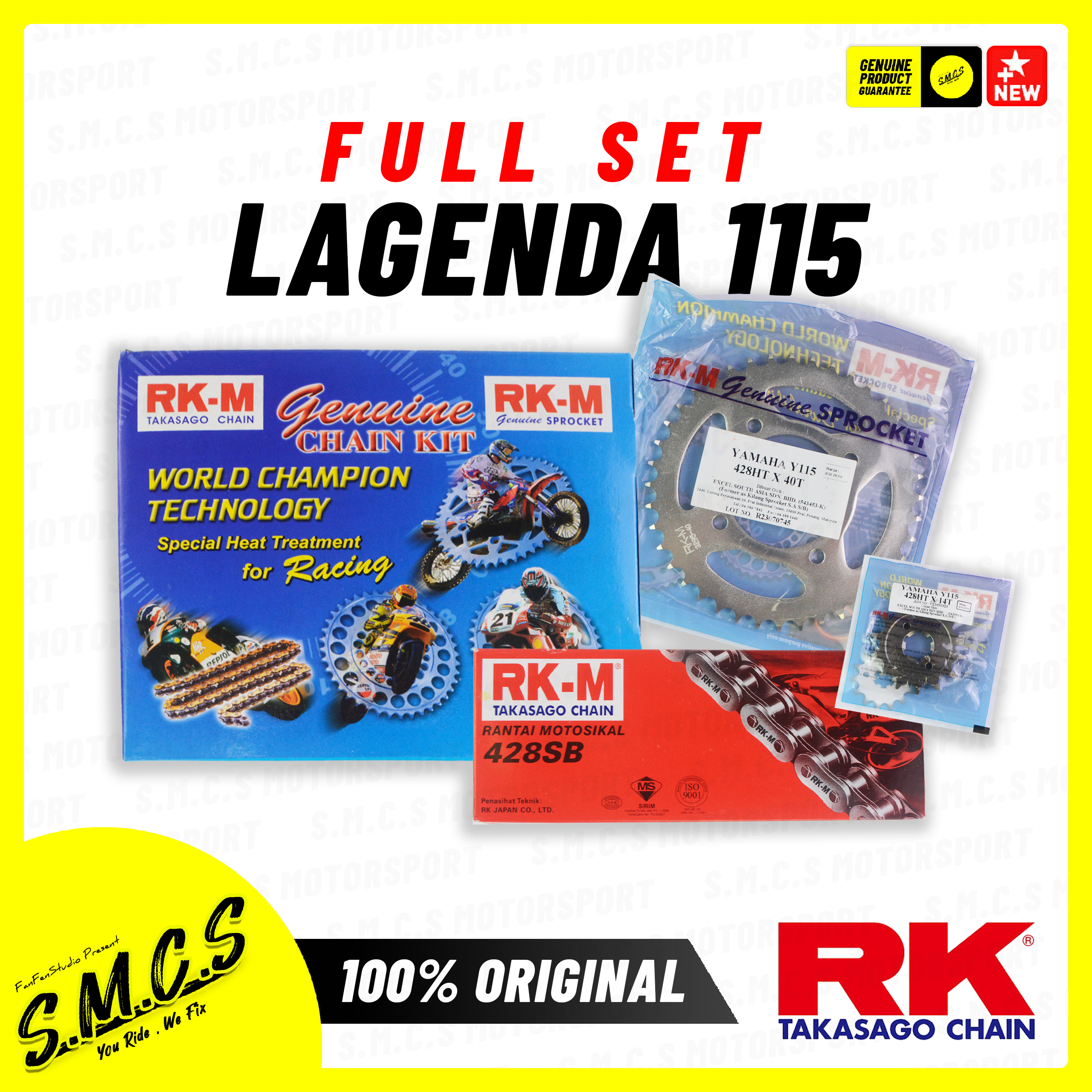 RKM SPROCKET LAGENDA 115 [𝟭𝗦𝗘𝗧] Rantai Motor Yamaha SRL 115 [𝟭𝟬𝟬 ...
