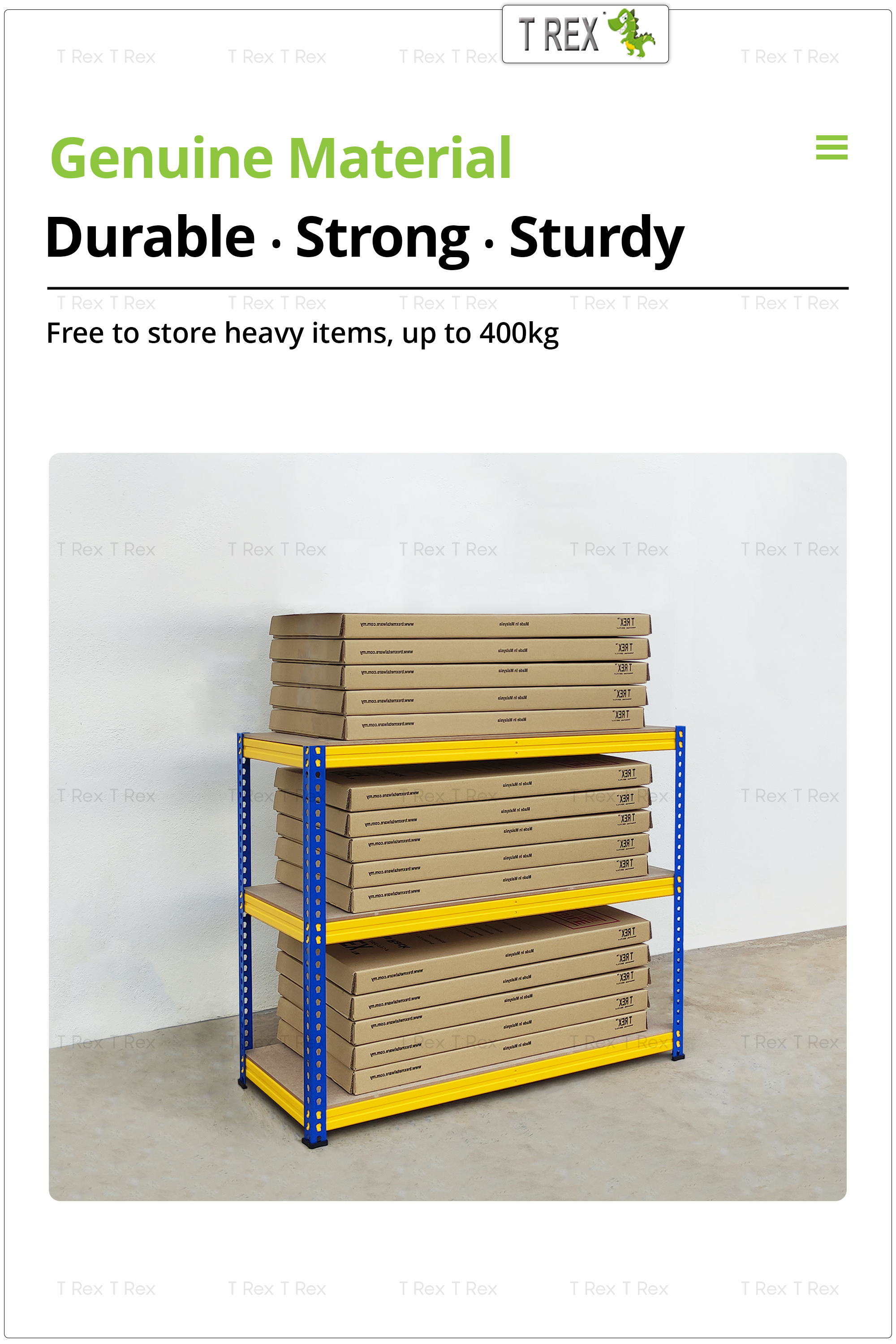 T Rex 3 Tiers Warehouse Boltless Rack / Home, Office Storage Rack ...