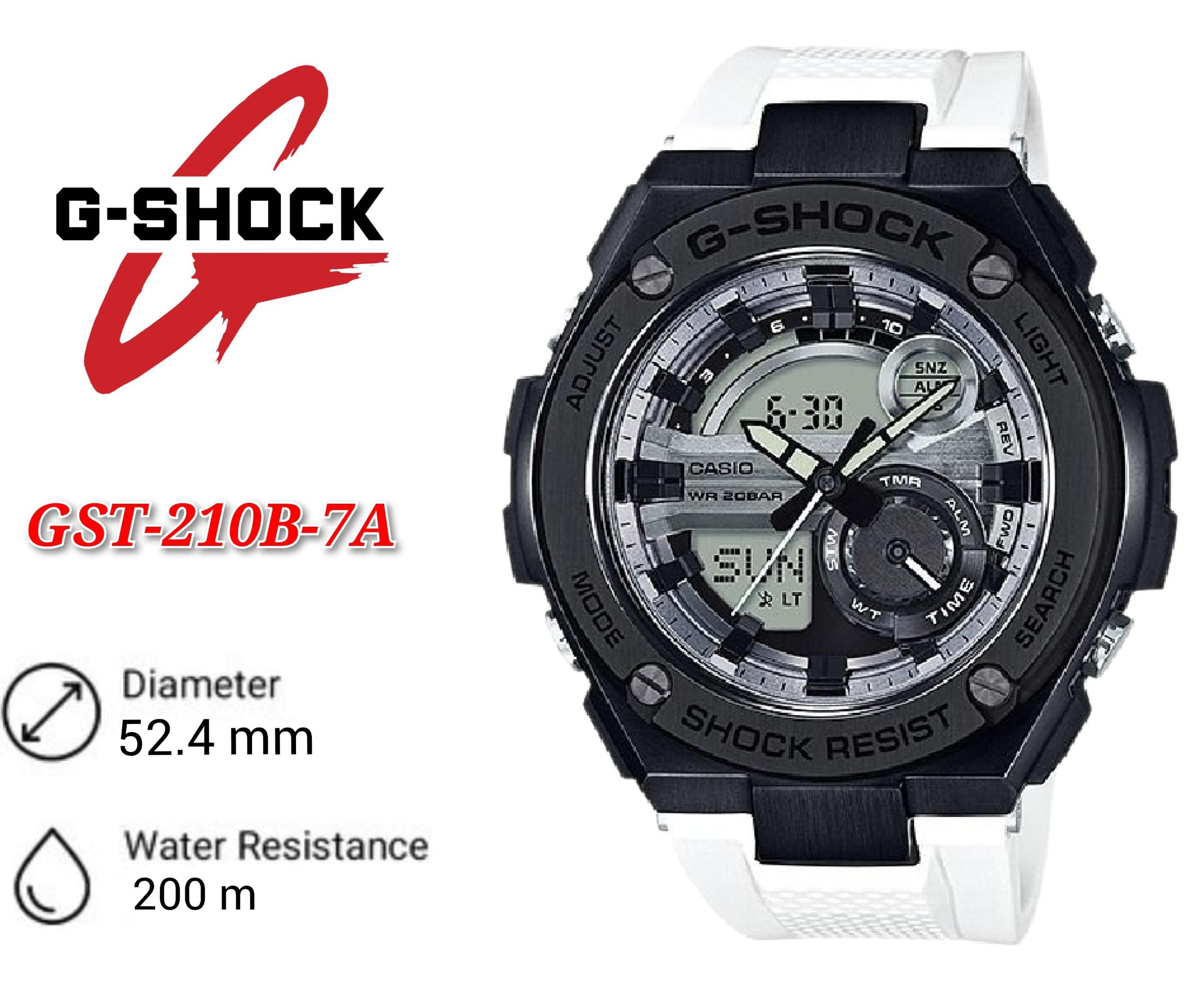 Shopee G Shock Gst 210 Casio GST-210B-7A G-STEEL Series White