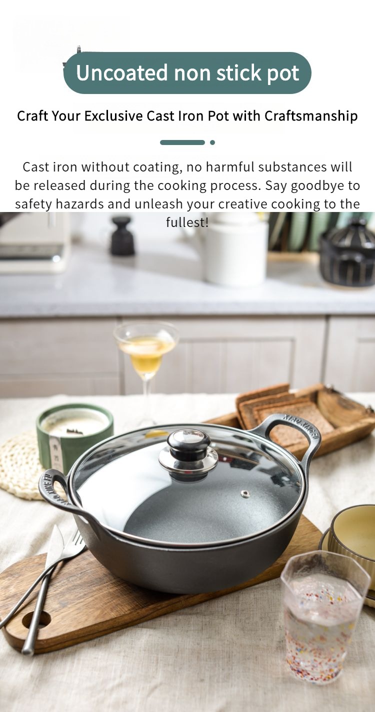 🔥Thickened cast iron micro pressure pot nitrided iron pot household ...