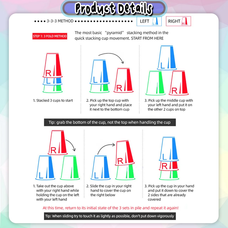 [Happy Kids] 12pcs Speed Stacking Cups Speed Training Game Party Toy ...