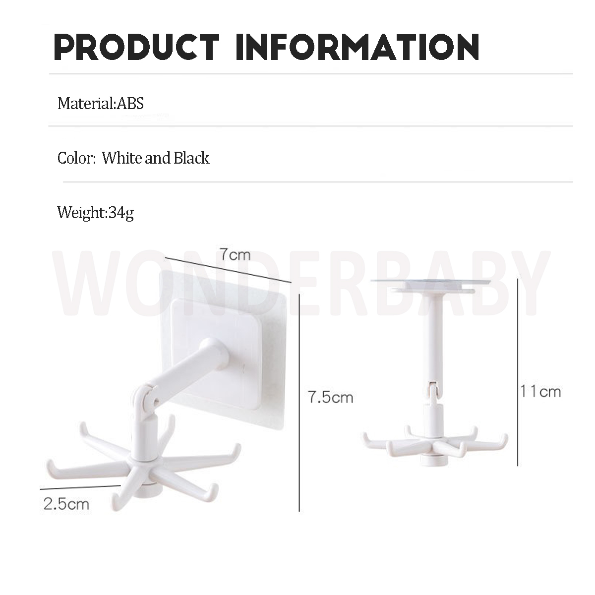 Universal 360 Degrees Rotating Hook Kitchen Rack Holder Wall Mounted ...