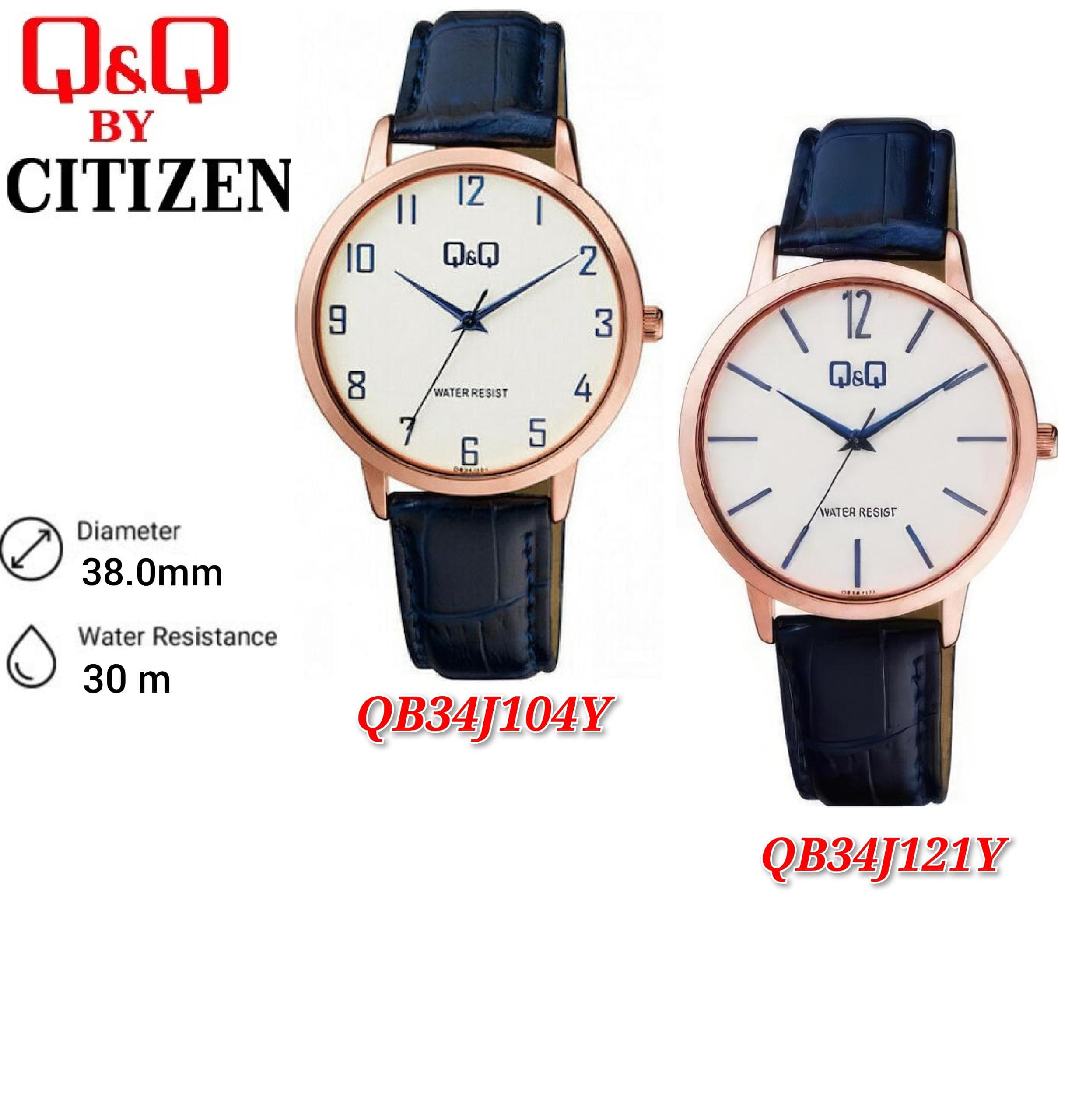 Q&Q Japan By Citizen Men's Leather Analogue Watch QB34 | Shopee Malaysia