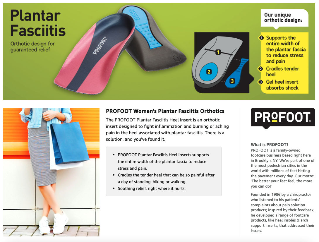 GENUINE ProFoot Orthotic Insoles For Plantar Fasciitis Heel Pain