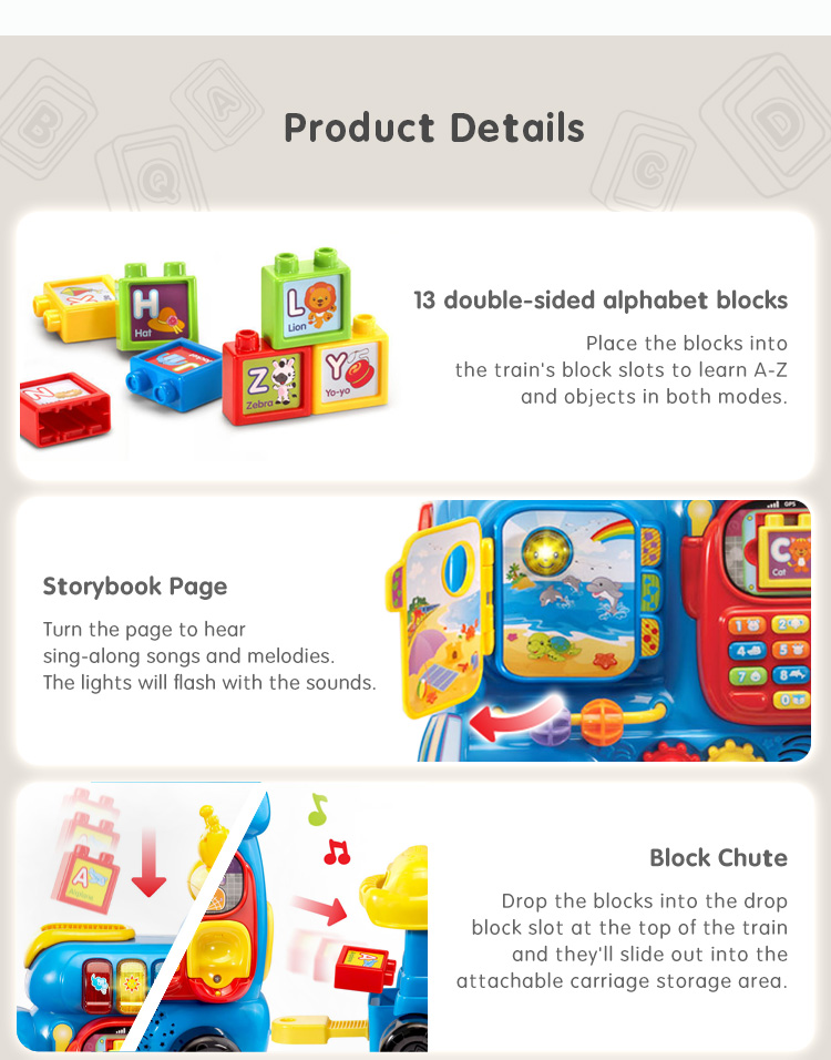 VTech 4 in 1 Ultimate Alphabet Train (Blue) Ride-on Toys Learning kids ...