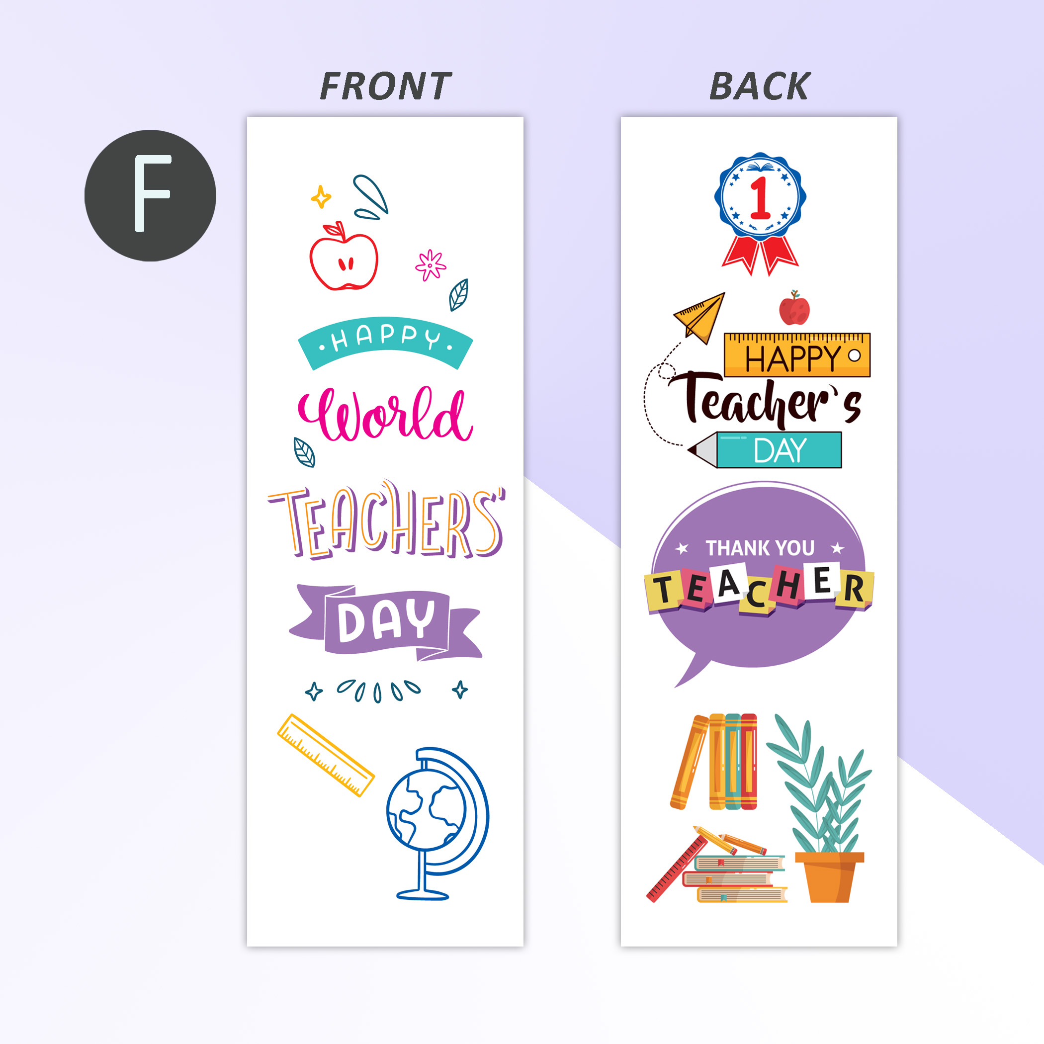 2025 Calendar BOOKMARK with Public holiday Teacher Day