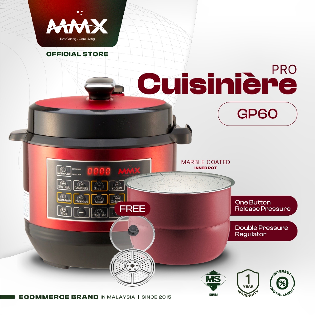 MMX Ewant Cuisiniere Pro GP60 Extra Safety Double Pressure Regulator Pressure Cooker 6L Shopee Malaysia