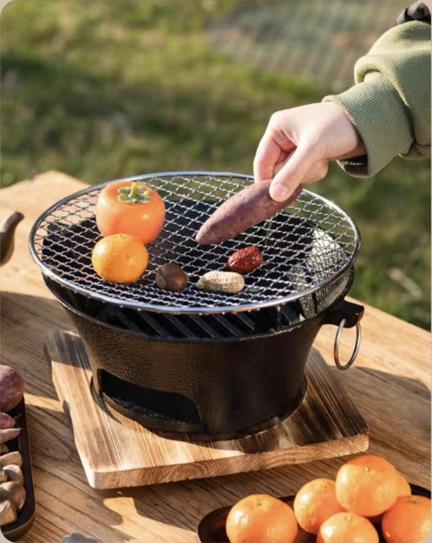 Barbecue Oven Outdoor Camping Stove Cast Iron Furnace BBQ Charcoal