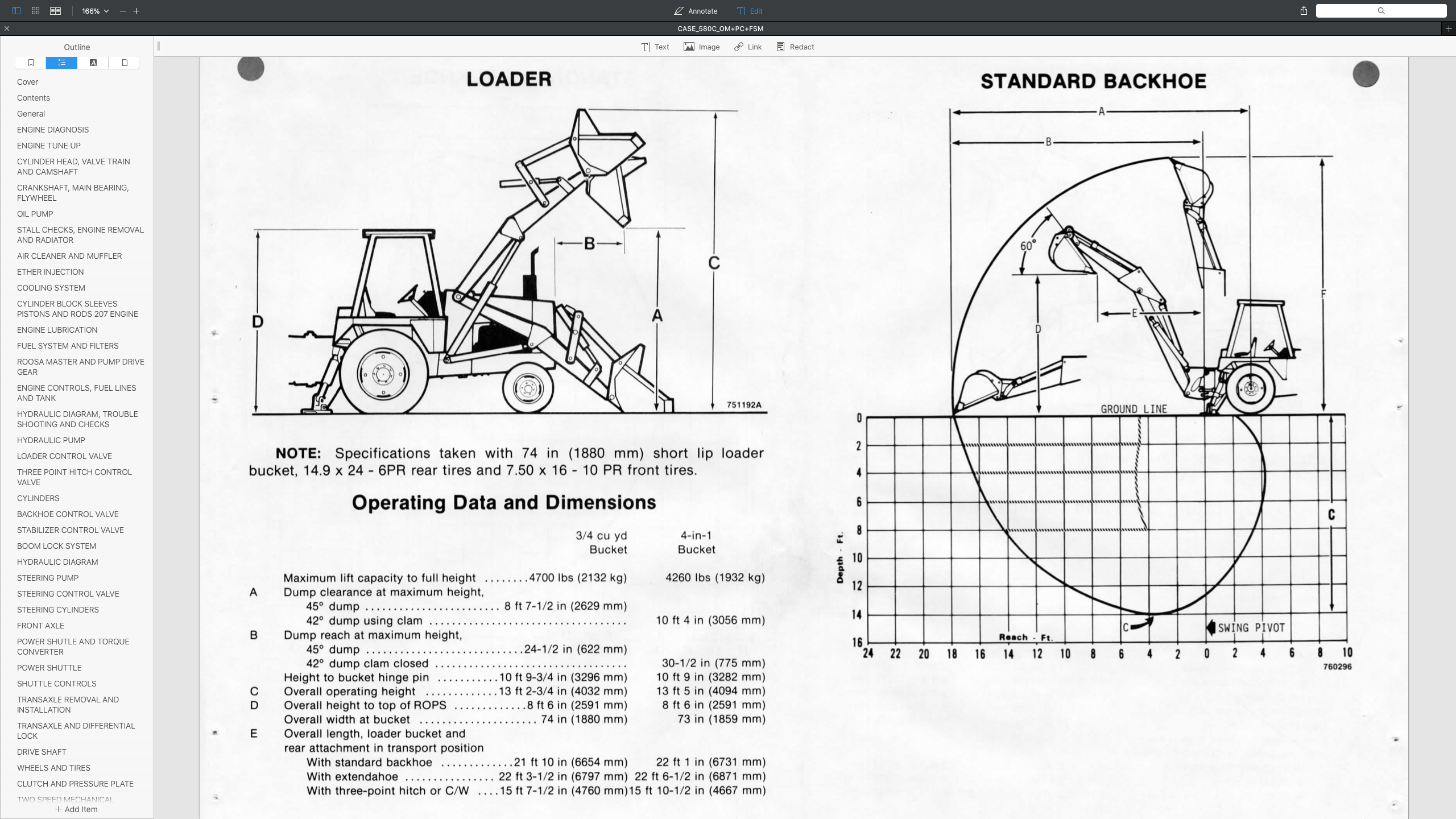 CASE 580C LOADER BACKOE SERVICE WORKSHOP MANUAL+ PARTS CATALOGUE ...