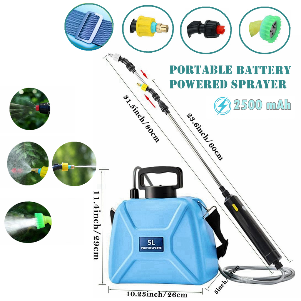 8L Rechargeable Electric Pump Chemical Sprayer Portable Powerful ...