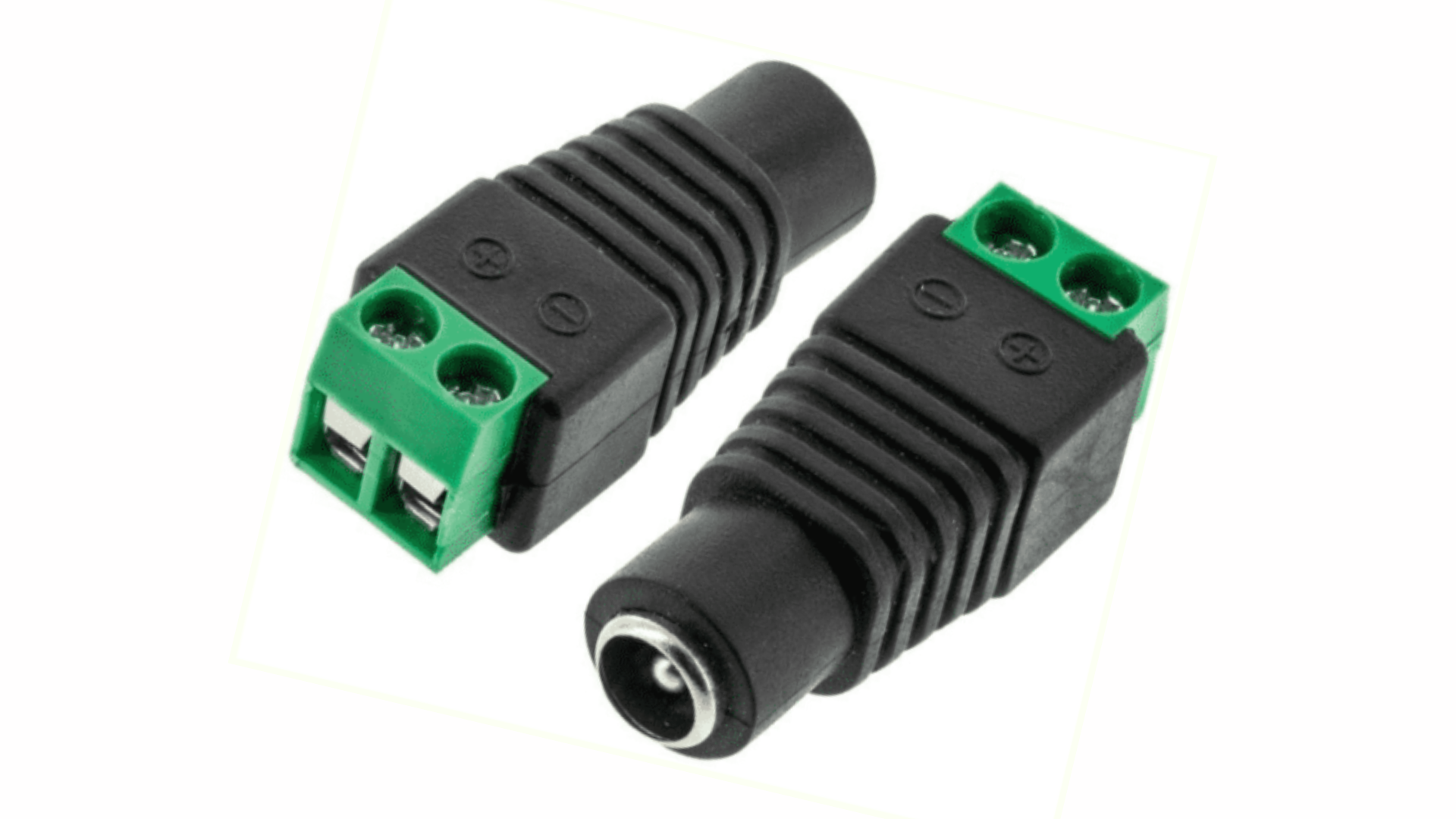 Analog CCTV DC Plug Female Screw On Type 2 Wire +/- DC 12V Power ...