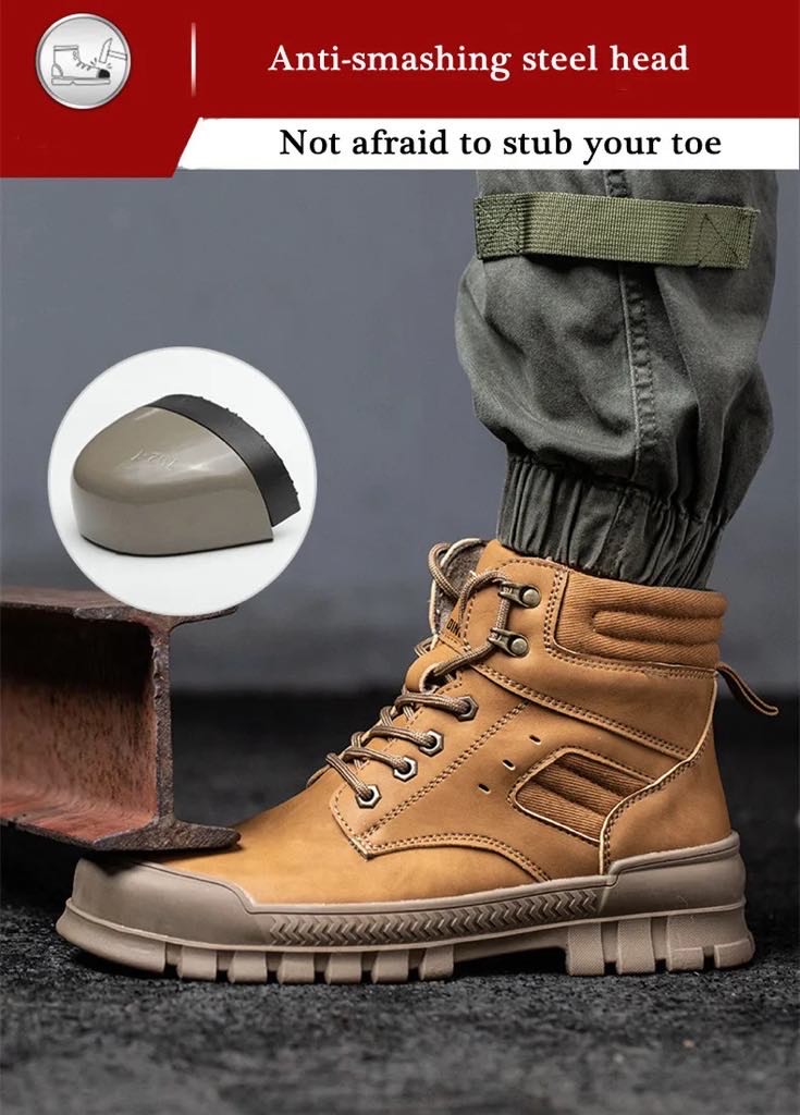 VIDEO Men's Safety Boots shoes Kasut besi Oil Resistant Protector ...