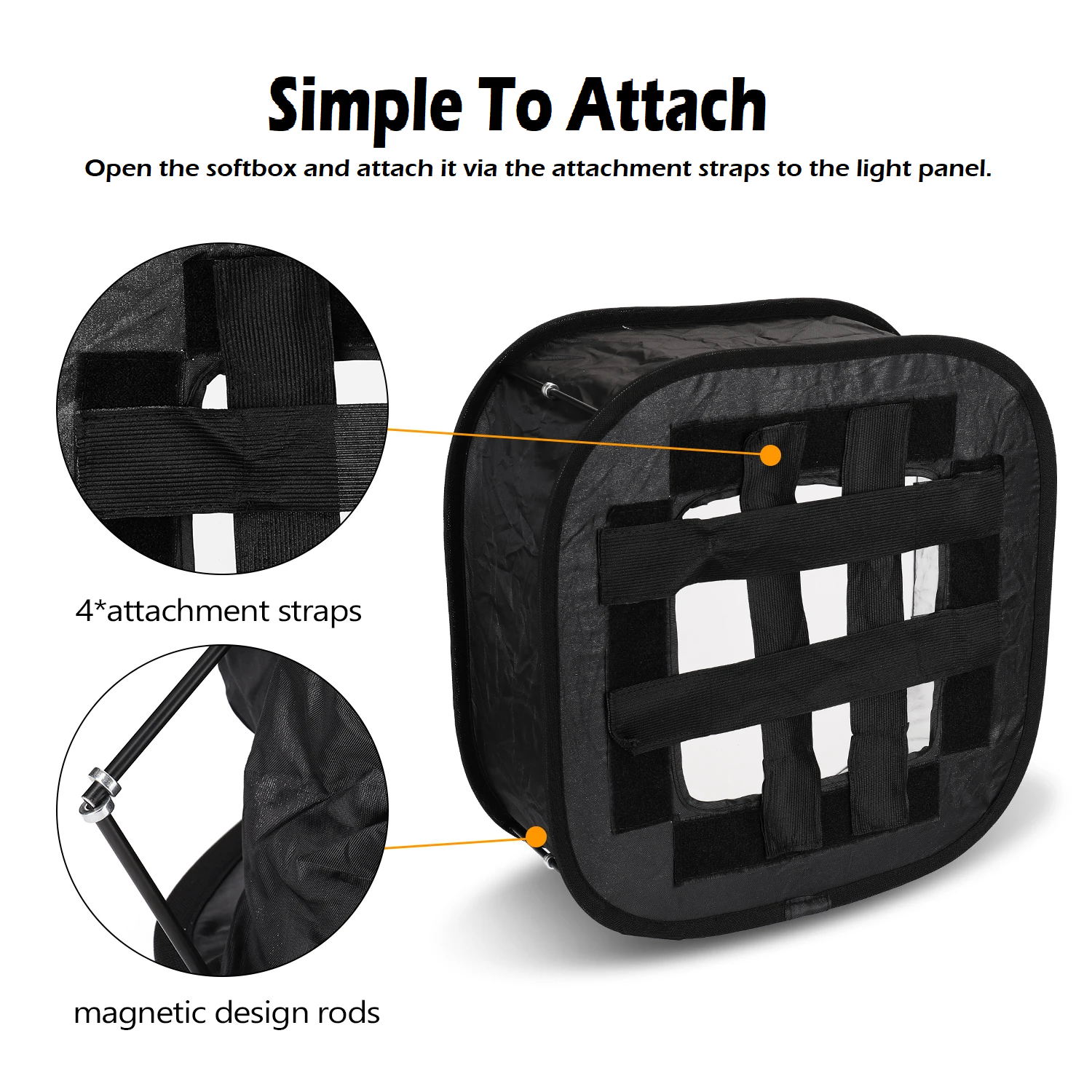 thumbnail image 2 of LED Light Panel Softbox 16.3x16.3in - Collapsible Photography Diffuser With Carrying Bag 2 of 10