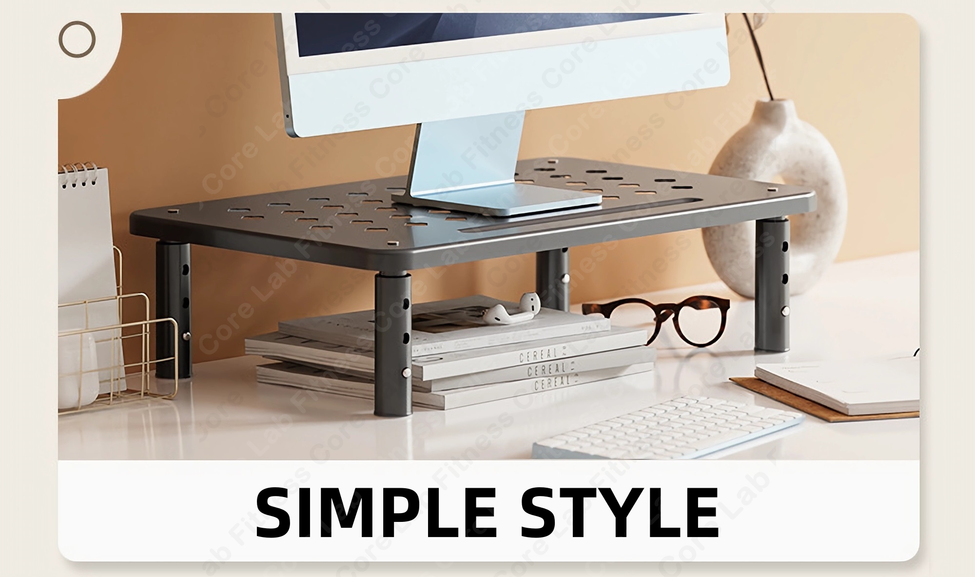 【CoreLab】Adjustable Desk Cable Management RACK Computer Monitor Stand ...