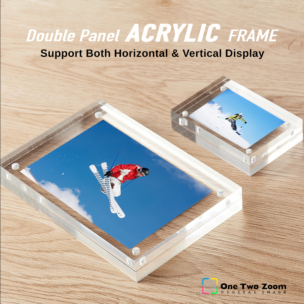 Crystal Clear Acrylic Photo Frame | Double Panel Acrylic 20mm Frameless ...
