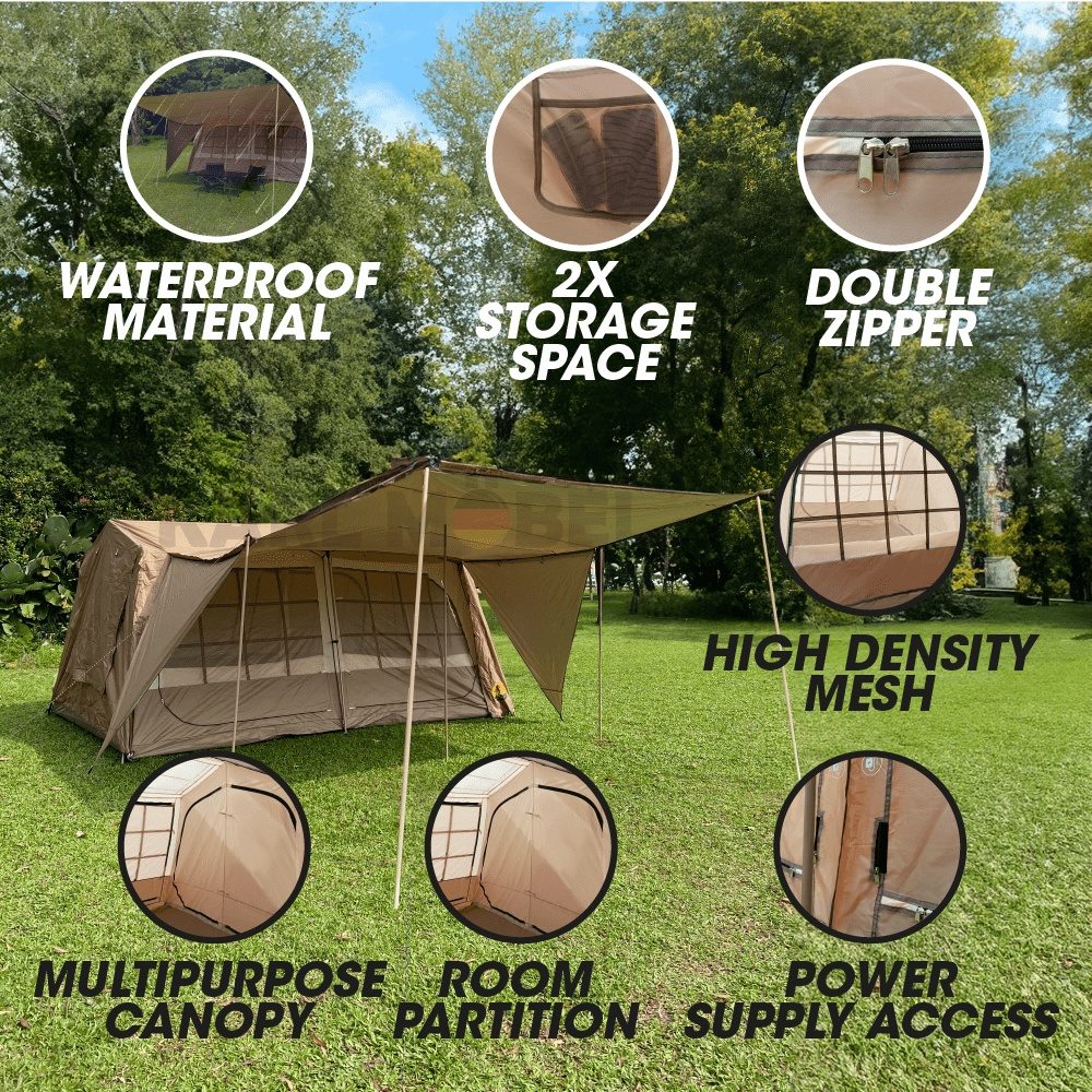 Village-13 Camping Tent Waterproof Automatic Khemah camping besar 5-7 ...
