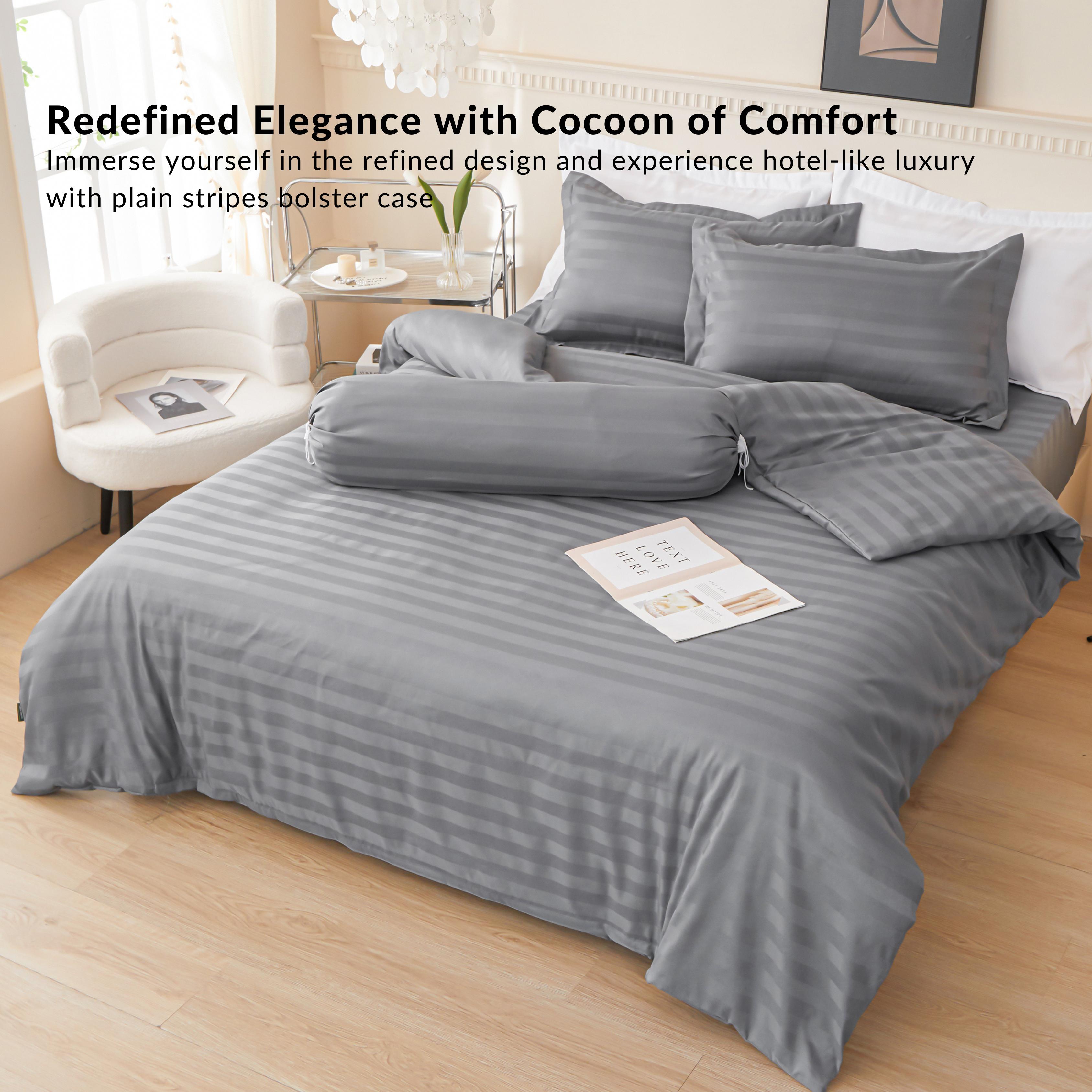 DORAMILL 3cm Stripes Bolster Case Sarung Bantal Peluk Cotton Linen 1200 ...