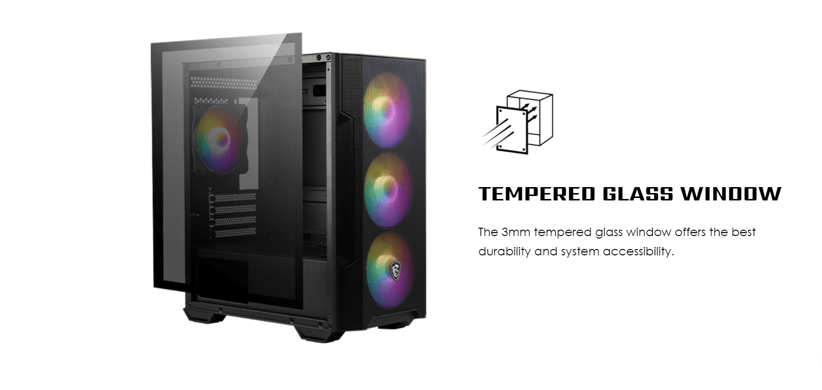 MSI MAG FORGE M100R M-ATX/ M-ITX GAMING CASING ( 4X ARGB FANS + HUB ...