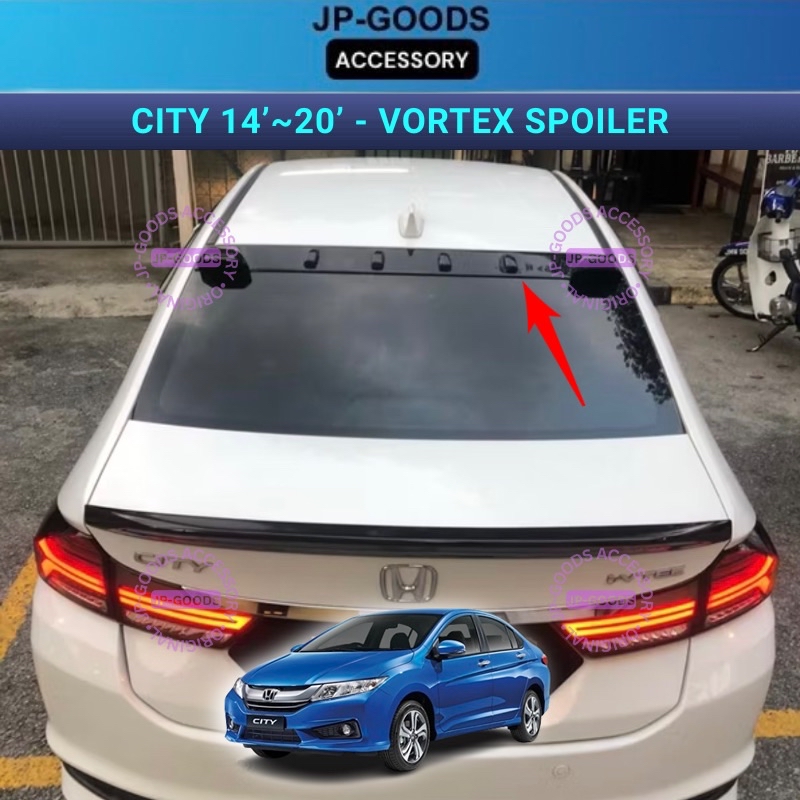 Honda City GM 2014 - 2019 Rear Spoiler Vortex Style Windscreen Glass ...