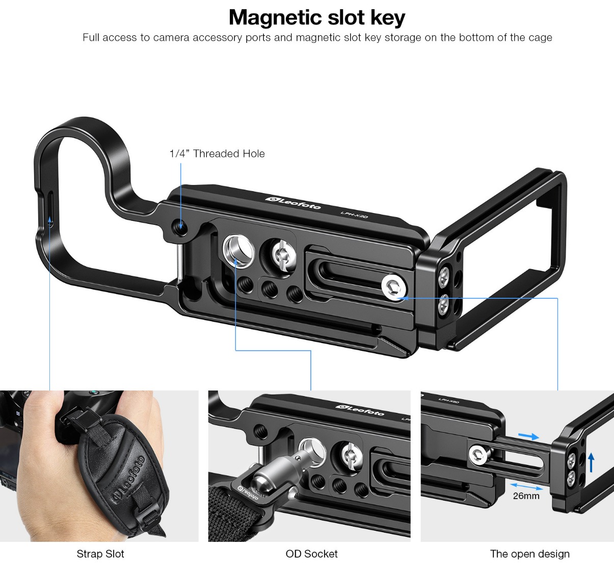 ZTIANFOTO PEIPRO X2D-L Quick Release L Plate Holder for Hasselblad X2D Cameras (Push-Pull Quick Change L Plate