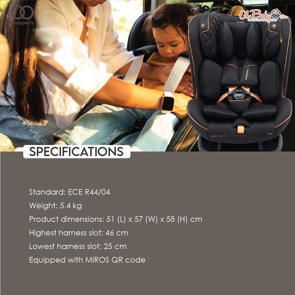 Koopers Revo Baby Car Seat | ECE R44/04 Approved | Newborn to 12 years ...