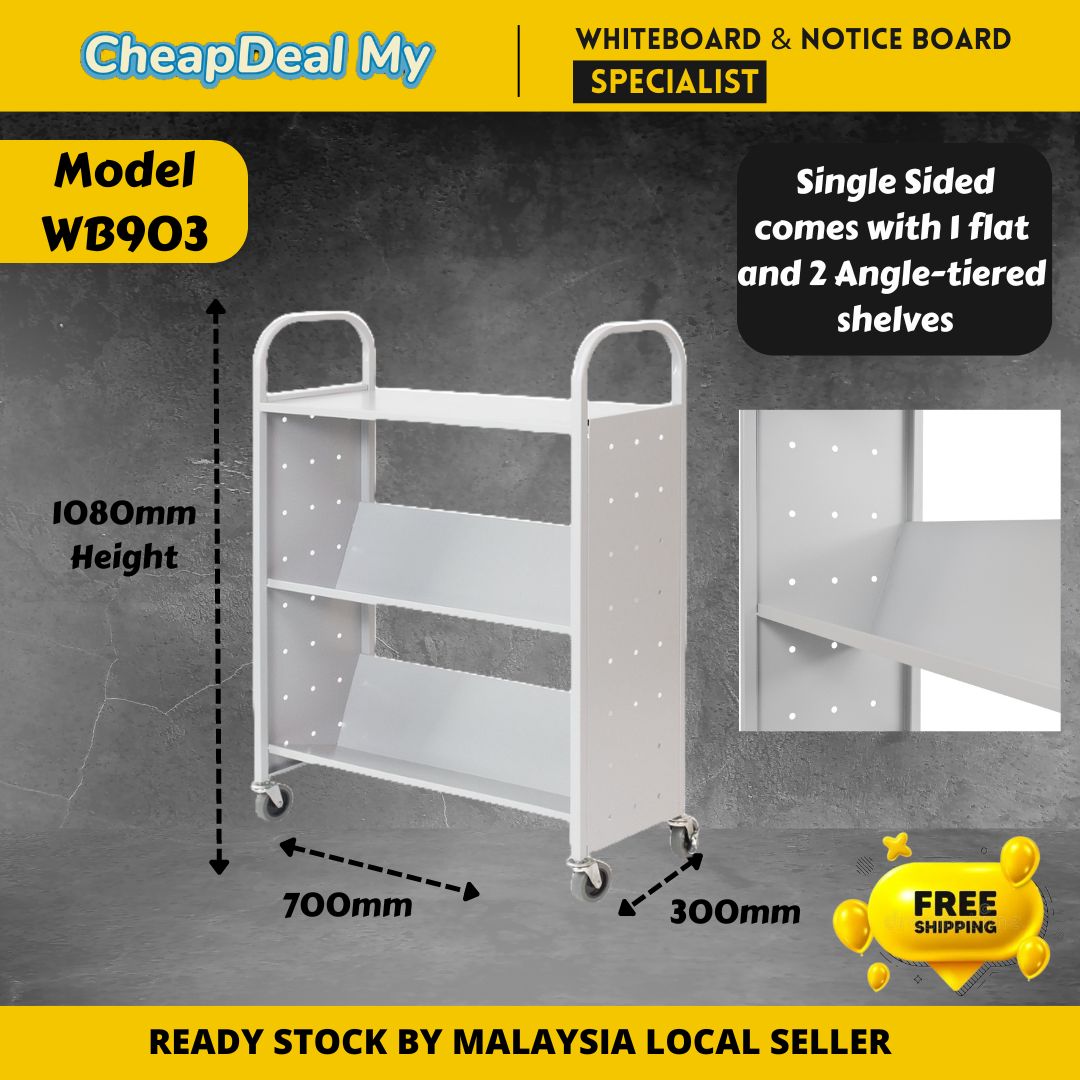 Troli Buku Mudah Alih Berkualiti Tugas berat/ Quality Mobile Book ...