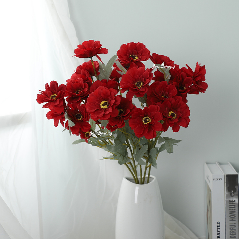 (6FLOWERS) MARY DAISY ARTIFICIAL Fake Flower Bouquet Plant Living Room ...