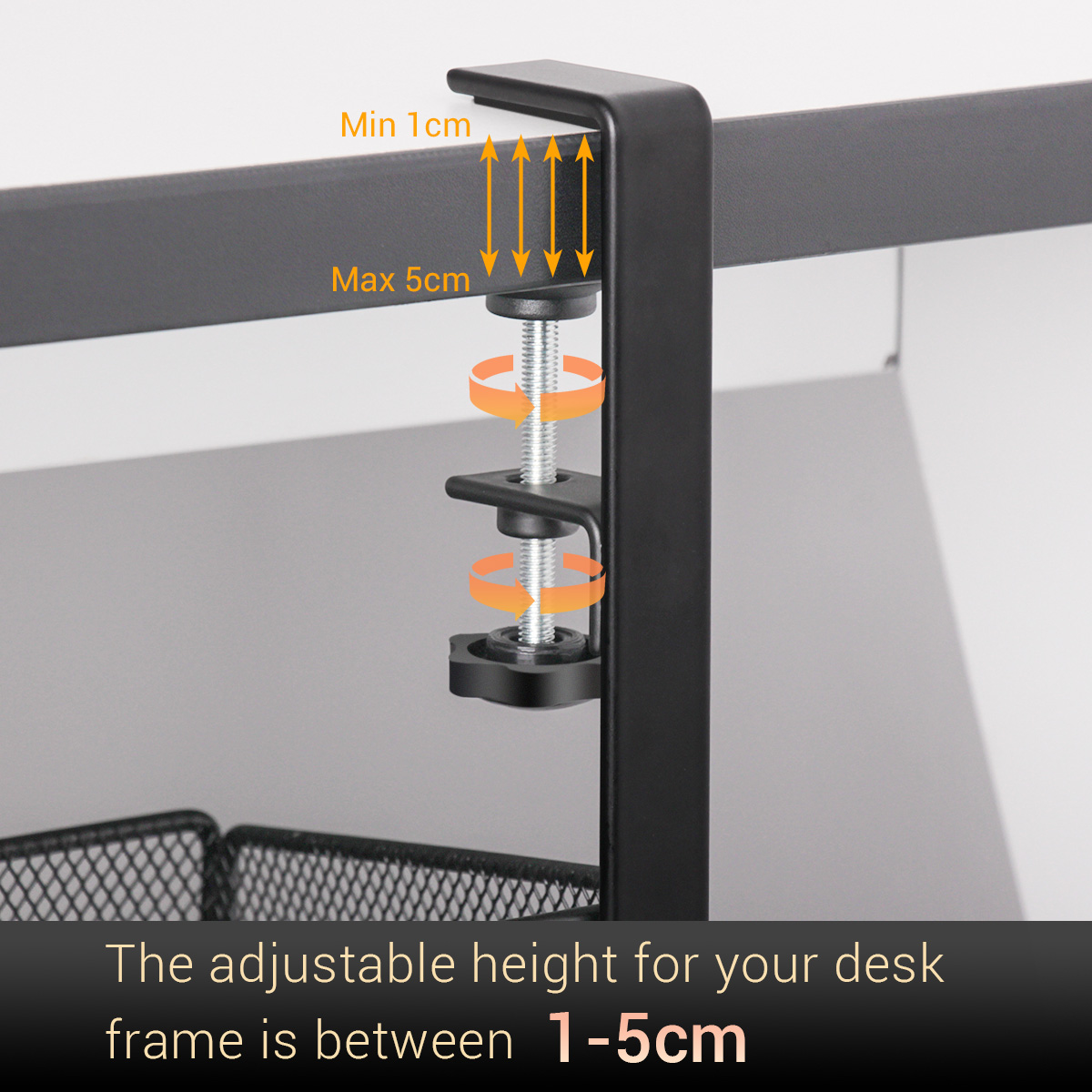 NoDrill Under Desk Cable Management Tray Wire Organizers Adjustable