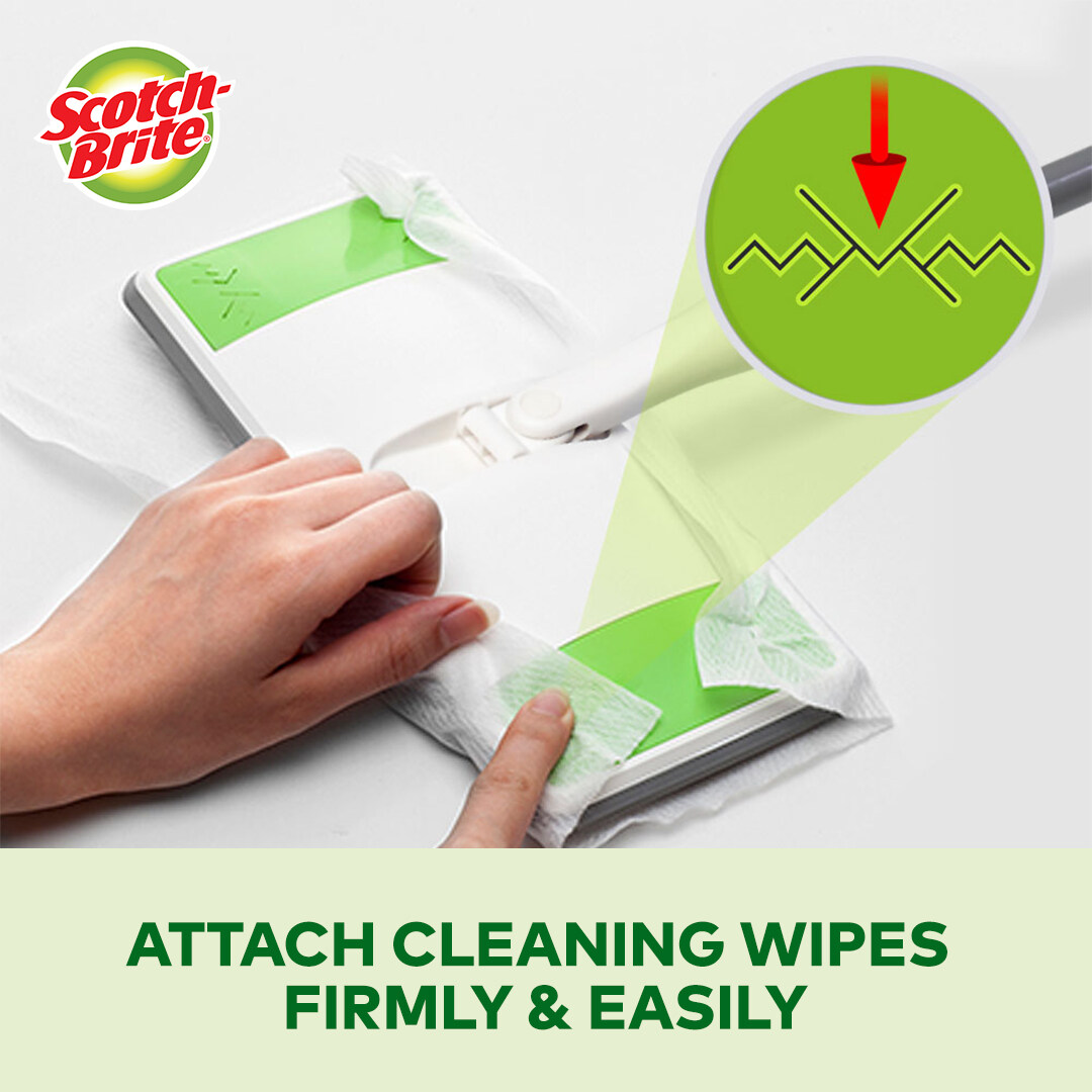 3M™ Scotch-Brite® [Bundle Set] Easy Sweeper Plus with Paper Wiper Mop ...