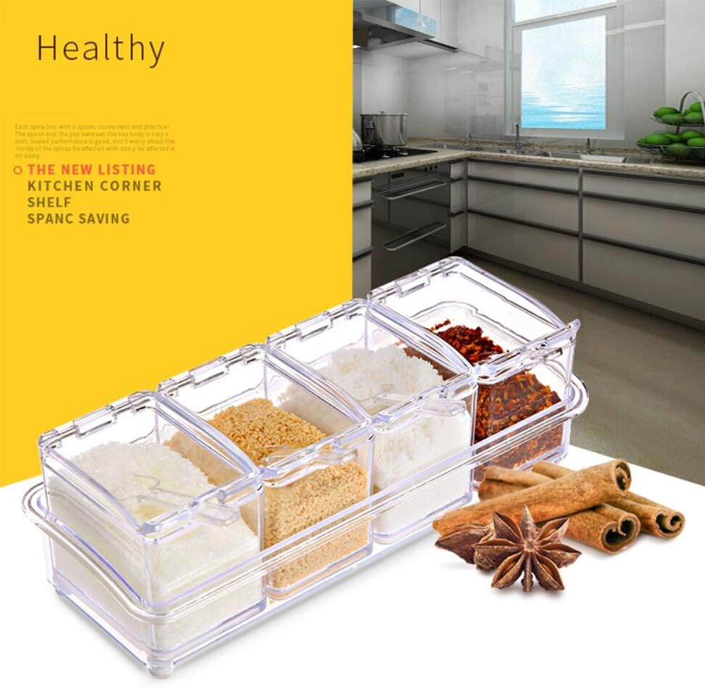 1 Set Spice Box Transparent Crystal Seasoning Box with Spoons Spice ...