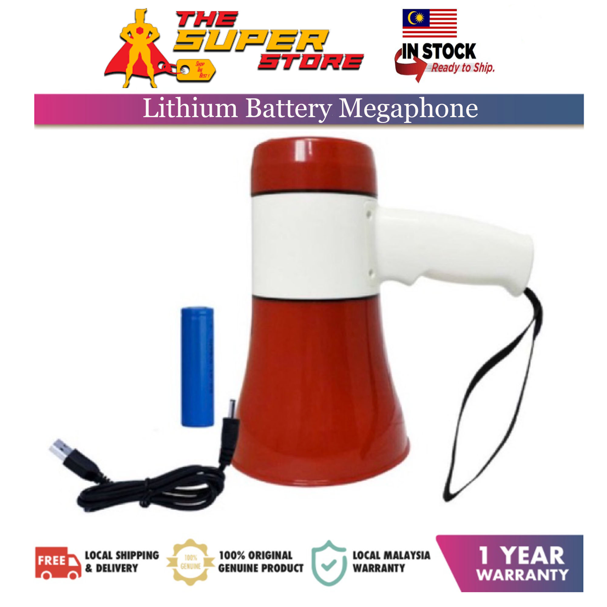 20W Handheld Rechargeable Megaphone Loudspeaker with Recording Pembesar ...