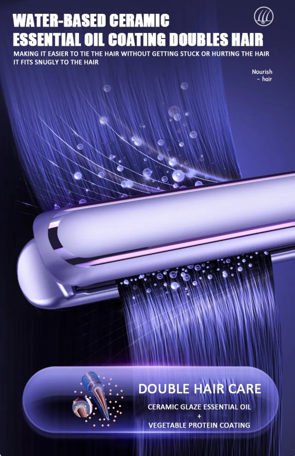 Flat Iron Hair Straightener 15s Fast Heating Pelurus Rambut 2 In 1 ...