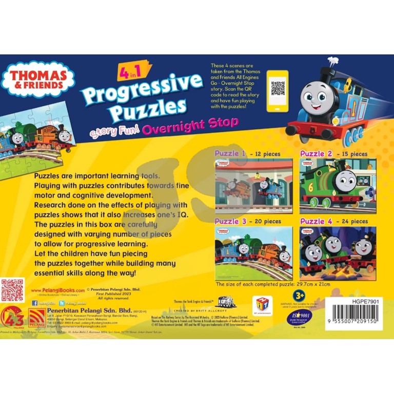 THOMAS & FRIENDS PROGRESSIVE PUZZLE 4 IN 1 AGES 3+ - PELANGI KIDS ...