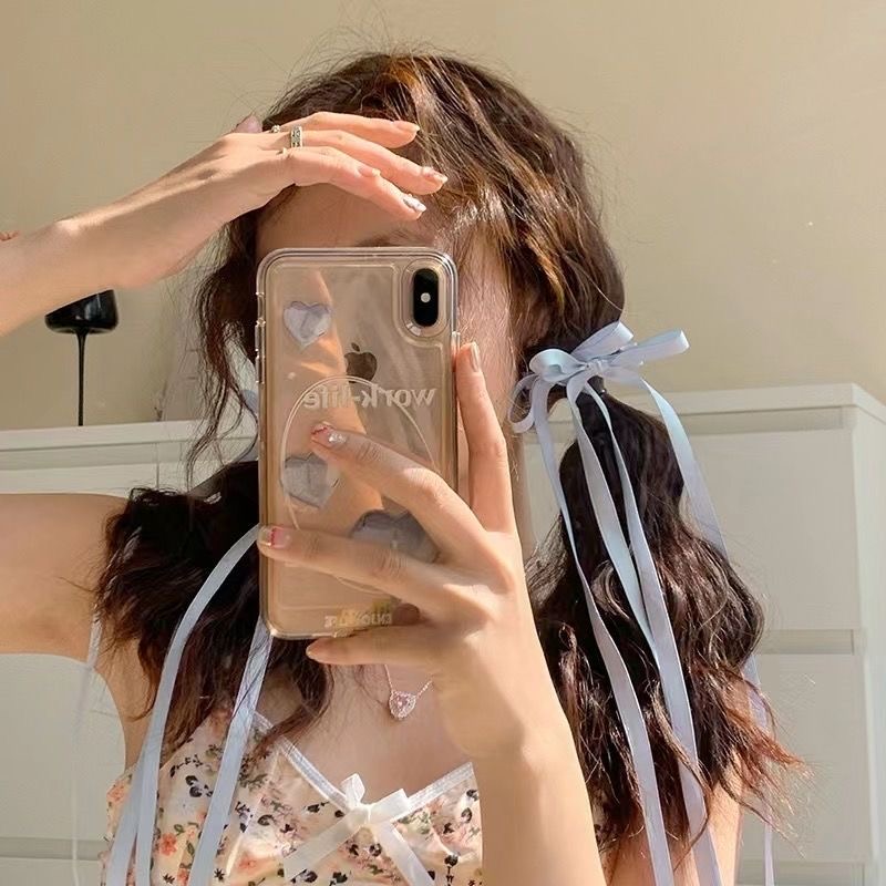 Klip Rambut🌸蝴蝶结丝带发夹 Bow Ribbon Hair Clip 绑头发扎双马尾飘带发卡鸭嘴夹发饰头饰 Hair Pin ...
