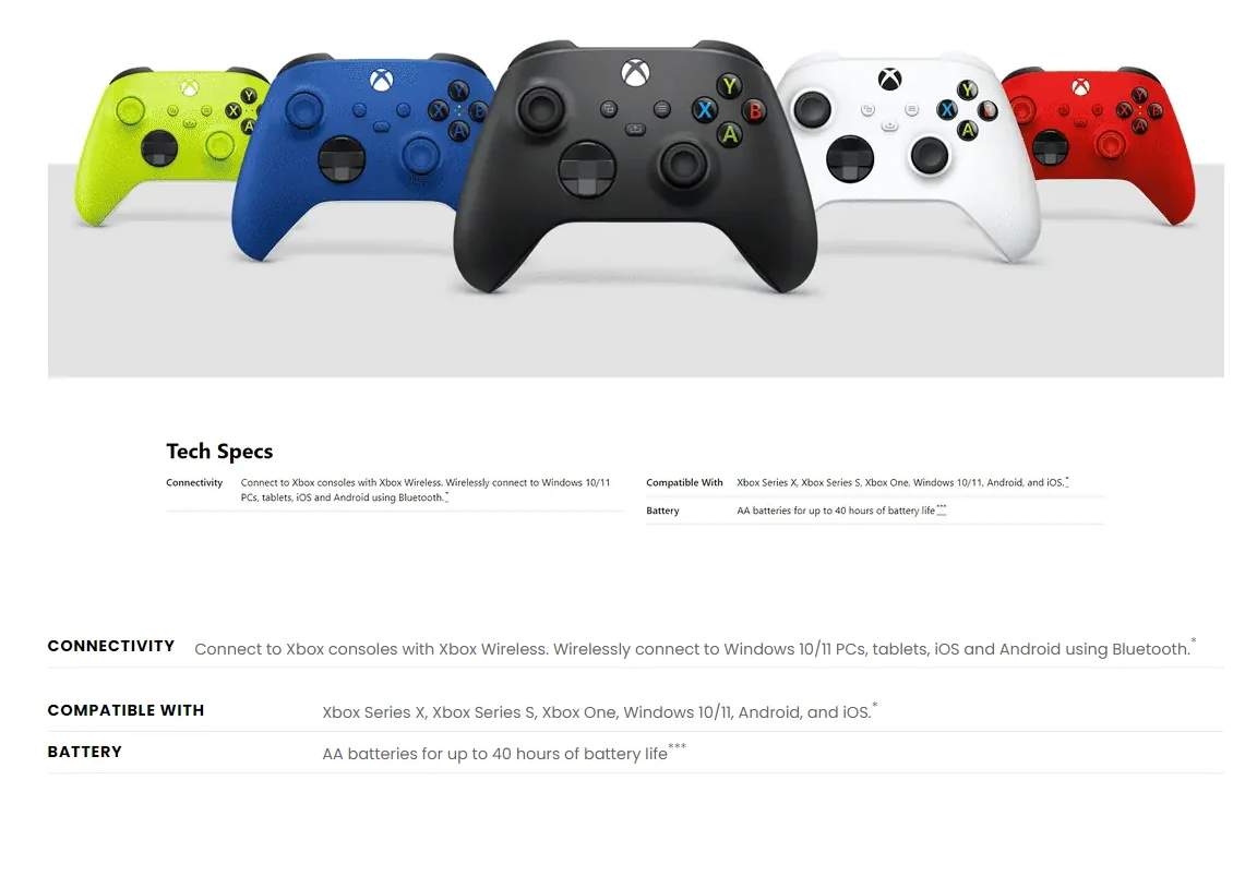 Microsoft Xbox Series X/S Wireless Bluetooth Controller Compatible Xbox One/Xbox Series/Windows