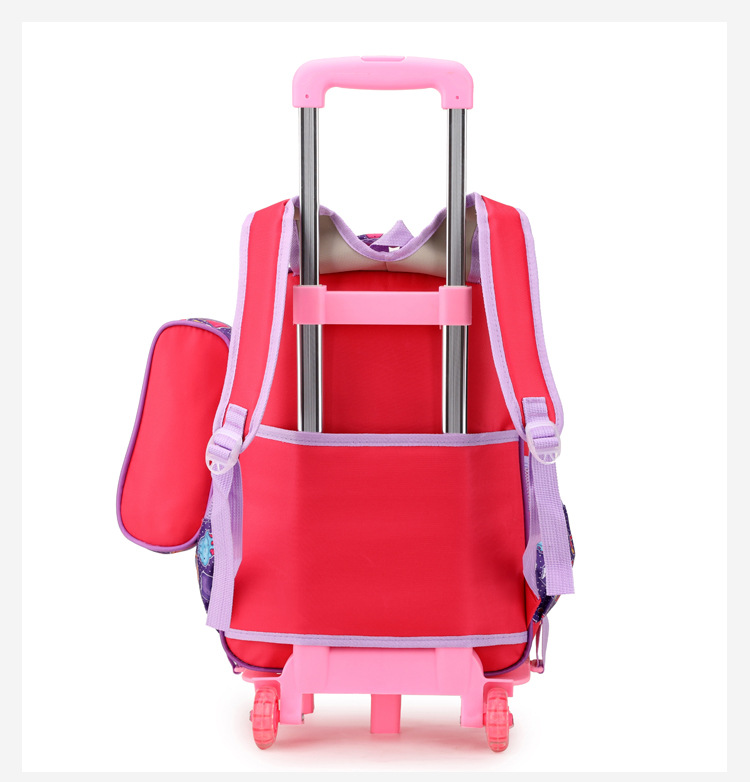 (B689) 40cm - 3pcs SET School Bag Lunch Bag Pencil Case with 6 Wheels ...
