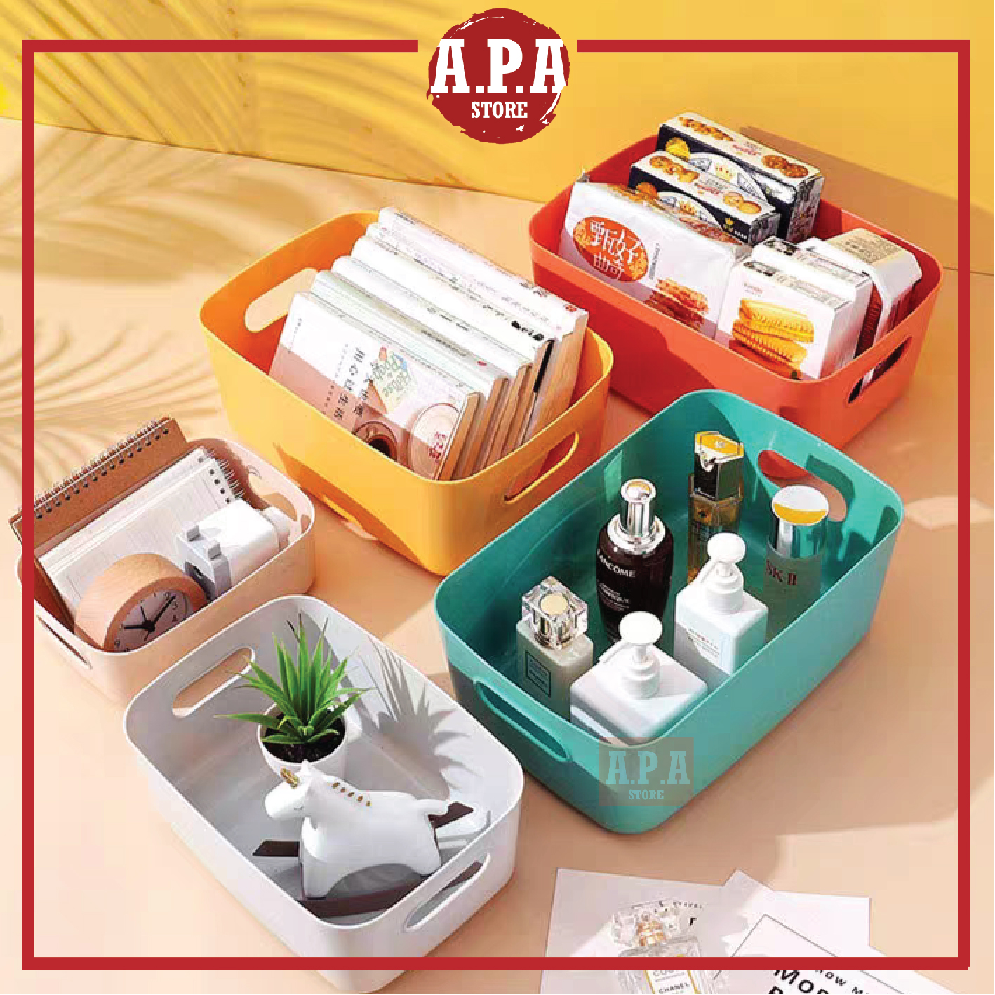 APA Multipurpose Color Table Organizer Box Desktop Tray Open Storage ...