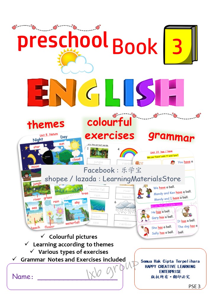 English preschool Themes notes & exercises+Grammar 4,5,6years old 幼儿英文 ...