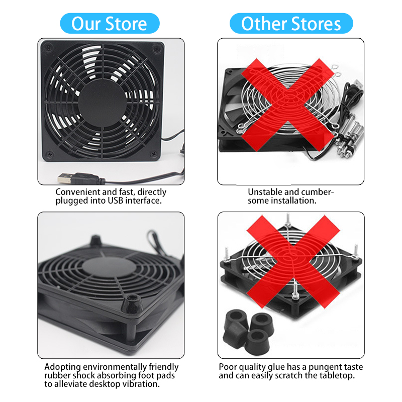 Powerful WiFi Router Cooling Fan 1800RPM USB Router Fan Modem Cooler