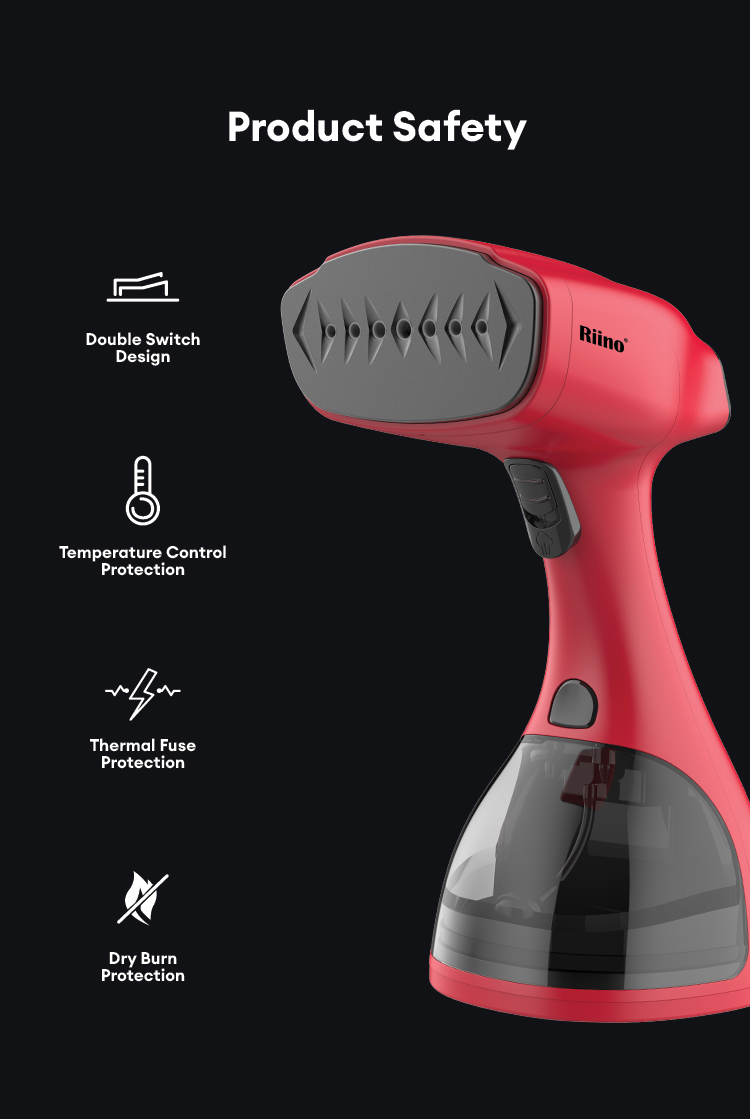 Riino Handheld Garment Steamer Turbo Travel Portable Steam Iron QH09