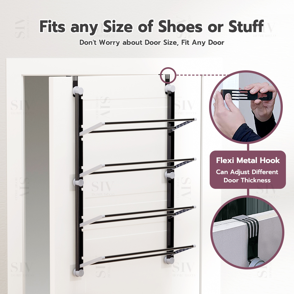 Uliance Over The Door Shoe Rack Boots, Slippers, Sneakers Towers Rack
