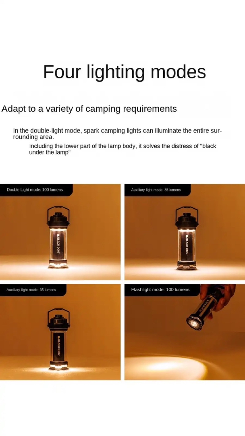 BLACKDOG Starfire Camping Light Dual Mini Lantern 4 Mode Flashlight ...